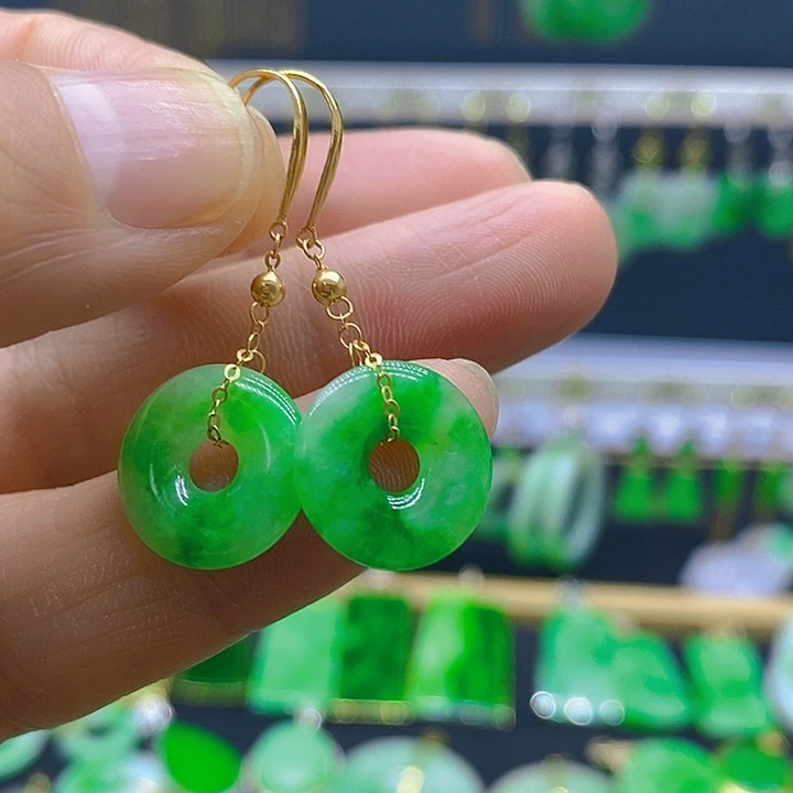 翡翠未镶嵌耳饰耳坠