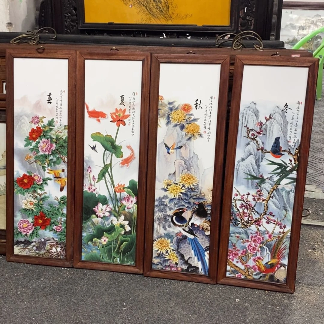 瓷65*22*4 景德镇瓷板画柴窑烧制