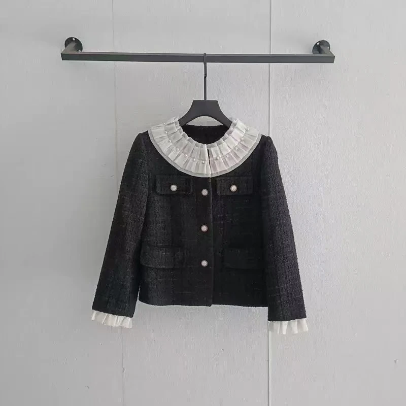 【D212】秋冬时尚减龄娃娃领加厚短外套