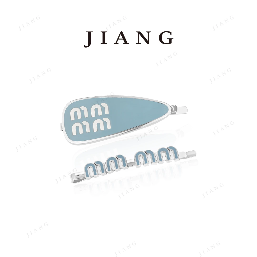 镀K金 【蓝调】网红天空蓝可爱字母发夹 4628