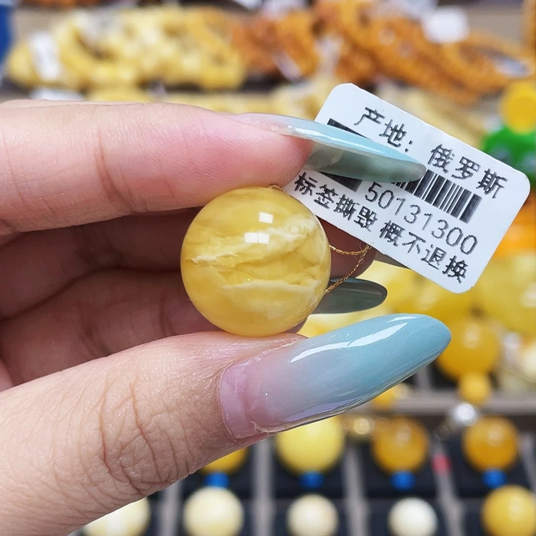 未镶嵌琥珀珠宝奇石?***丫16.8mm圆珠