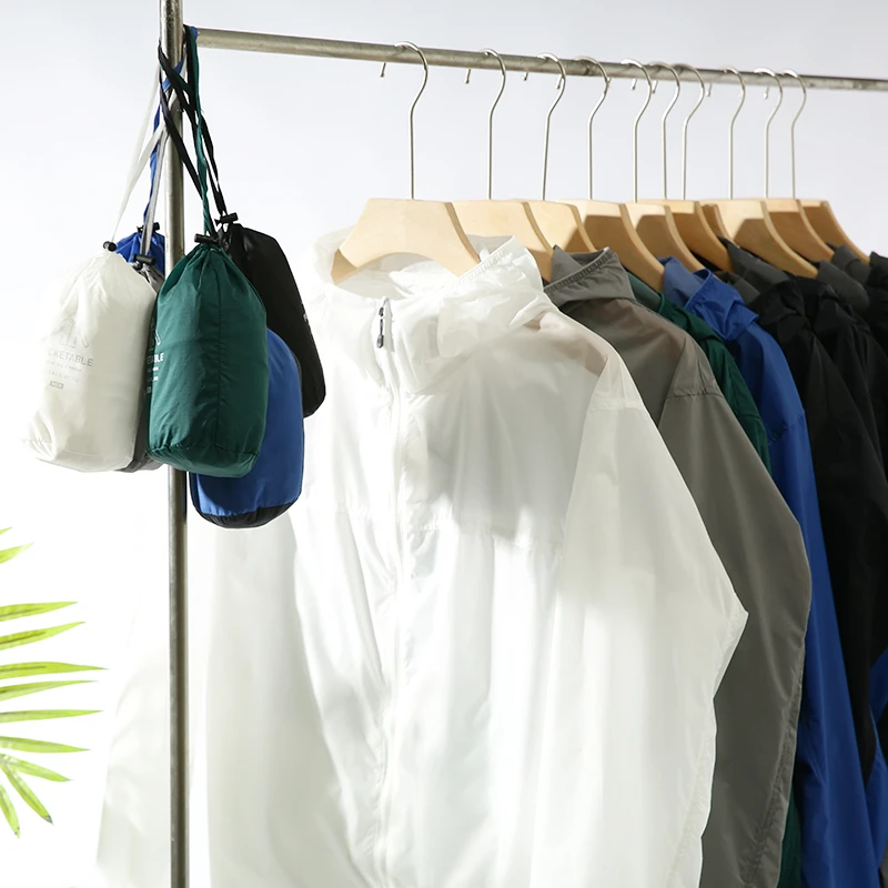 UPF50+便携式户外风壳锦氨超轻皮肤衣防晒衣#709