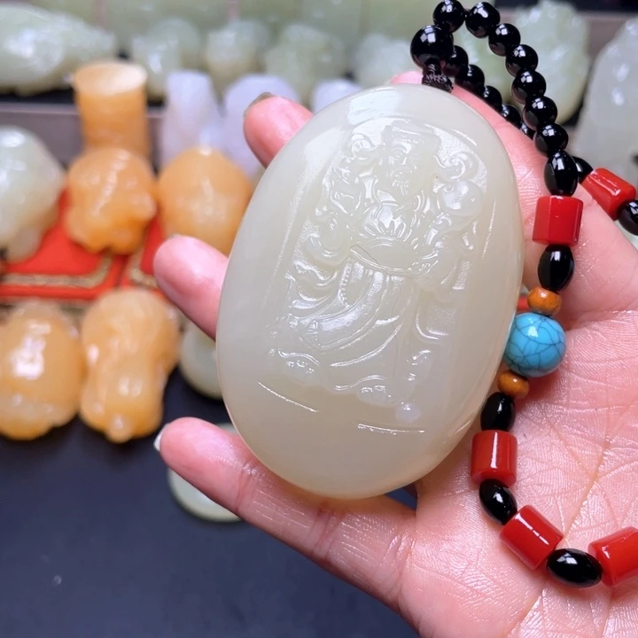 石材方解石手把件