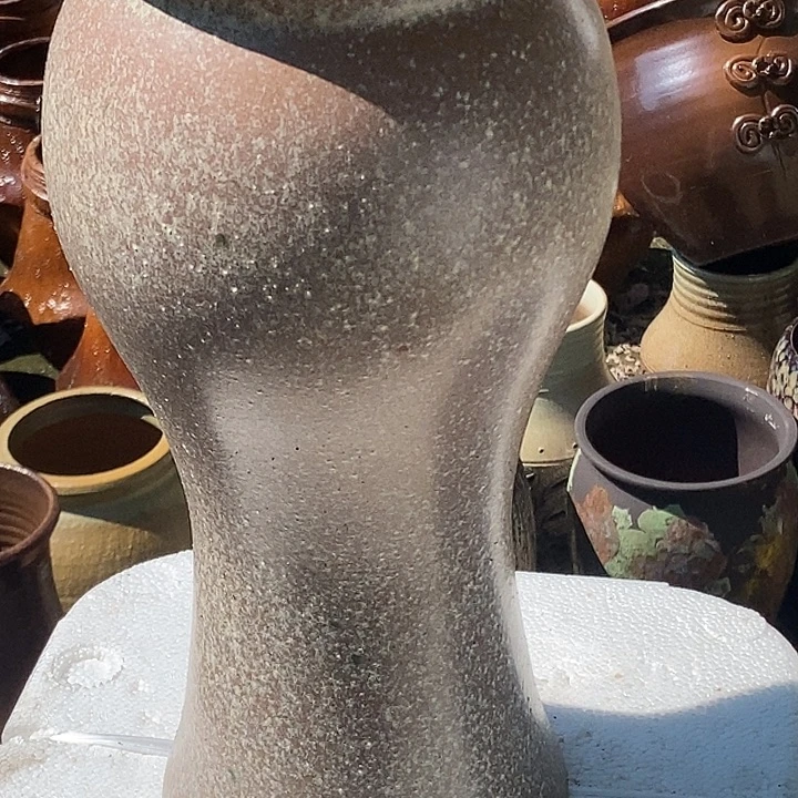 紫砂花盆口15.5高度37瑕疵