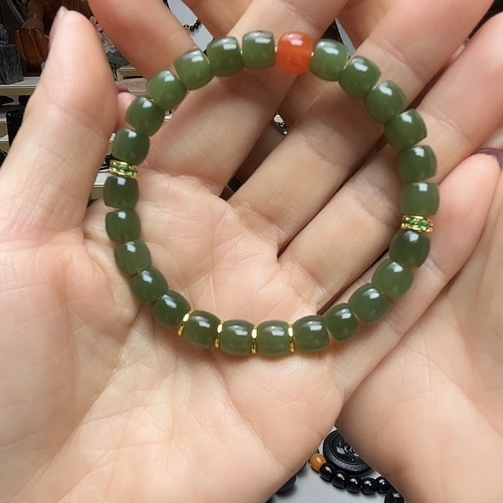 和田玉（墨玉）未镶嵌颈饰卡7.8直切