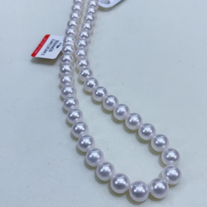 淡水珍珠颈饰银S925镶嵌8/9透亮冷白赛澳白正圆无暇