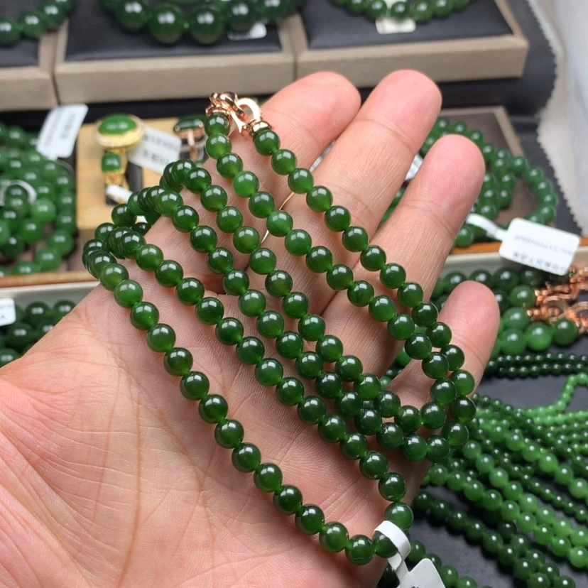 【闪购商品】颈饰未镶嵌和田玉（碧玉）?*6