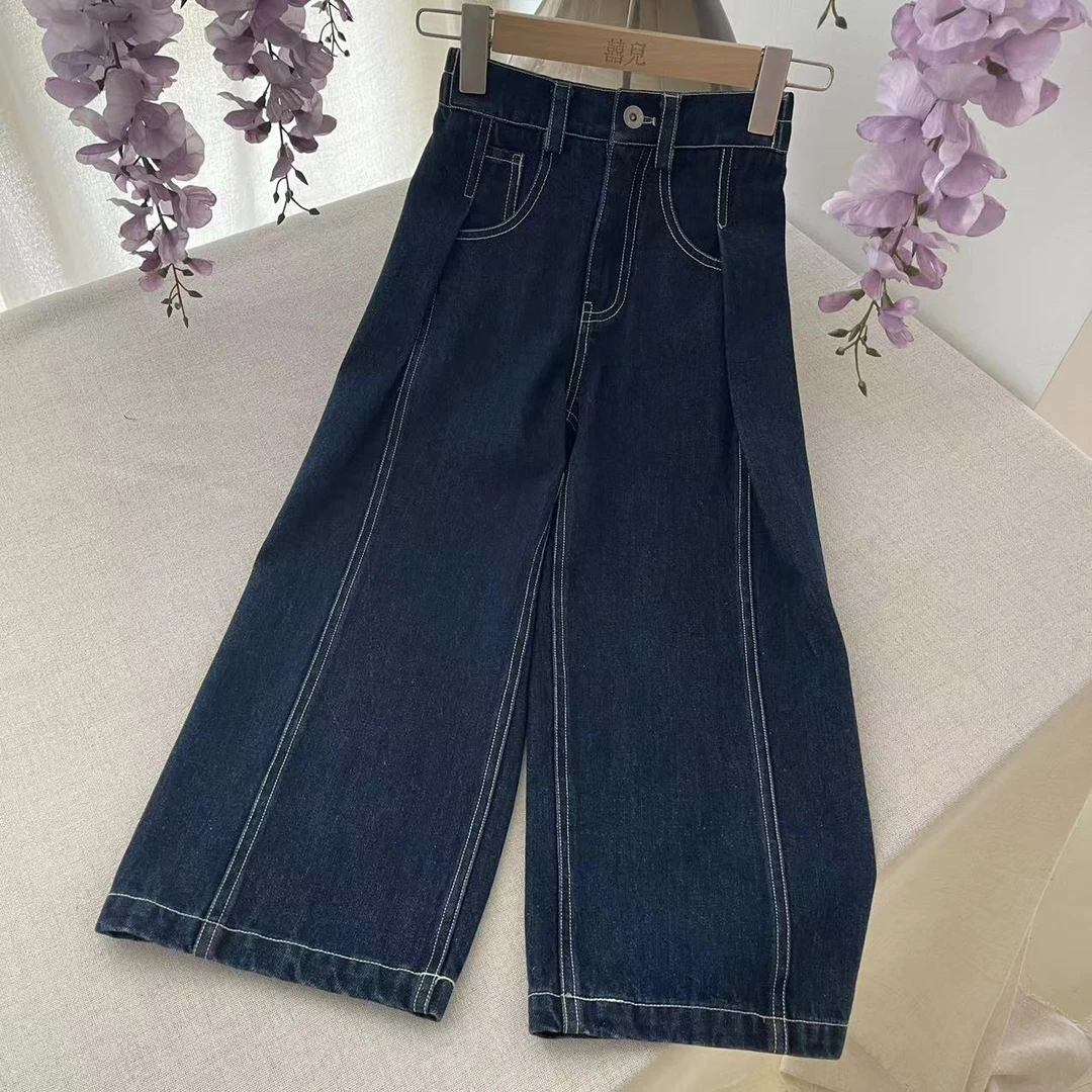 【喜儿定制】秋季新款直筒宽松休闲时尚百搭儿童休闲牛仔裤中大童