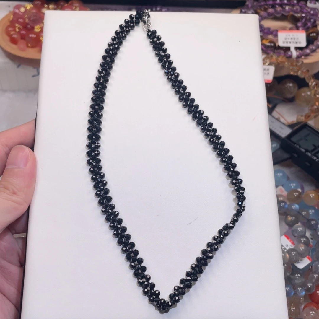 手链水晶未镶嵌黑尖晶锁骨链