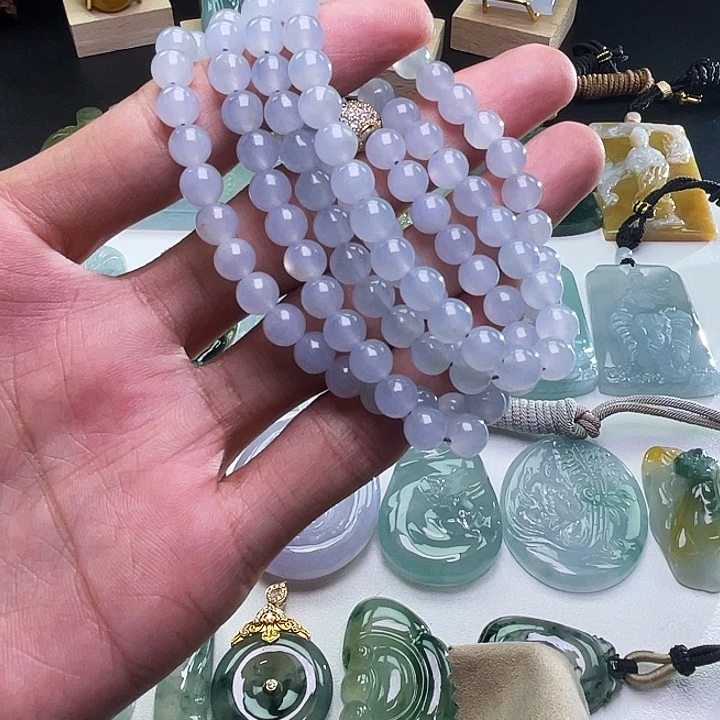 颈饰未镶嵌翡翠翡翠6mm珠串