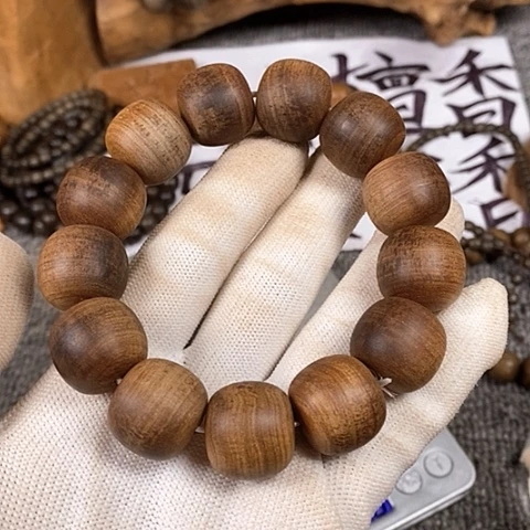檀香木手串/手链老山檀香黑肉17/18老型珠沉水