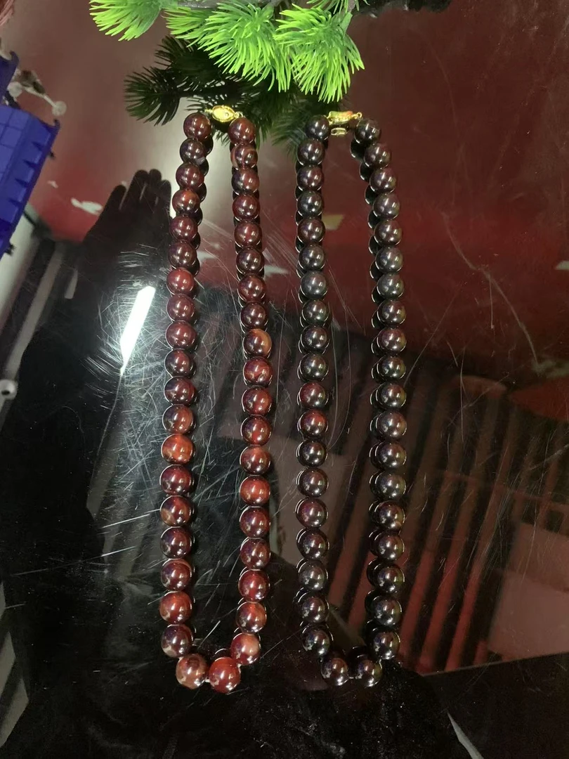 A5271天然珠宝黑金血离子玛瑙妈妈链-卡14左右（多样性发一）