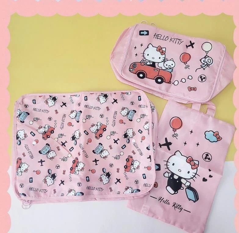 秋冬新款日本卡通多功能便携防水三件套衣服鞋子收纳包 067329