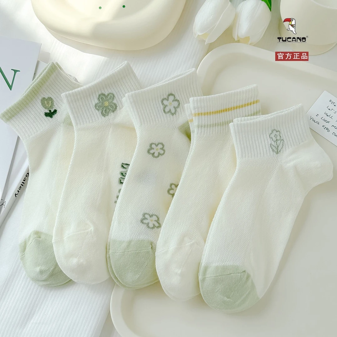 TUCANO纯棉防臭袜子女士短袜纯春夏季薄款可爱日系甜美低帮短筒