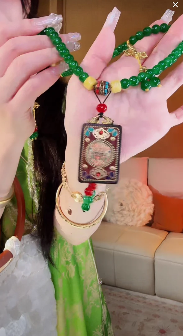 非金属亚克力项链 【崔】 古风中式珠流苏背云项链手工百搭链子C001