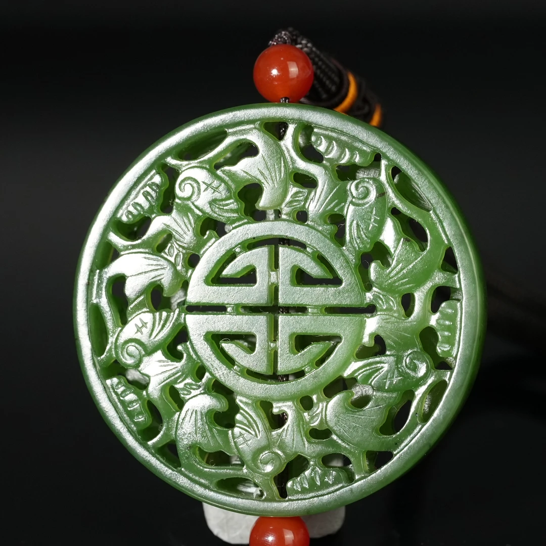 清代和田璧玉福寿镂空香囊ACZL250626058