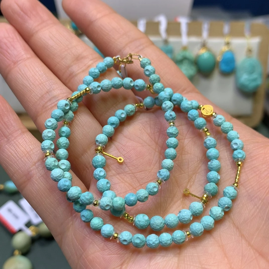 绿松石项链18K金镶嵌