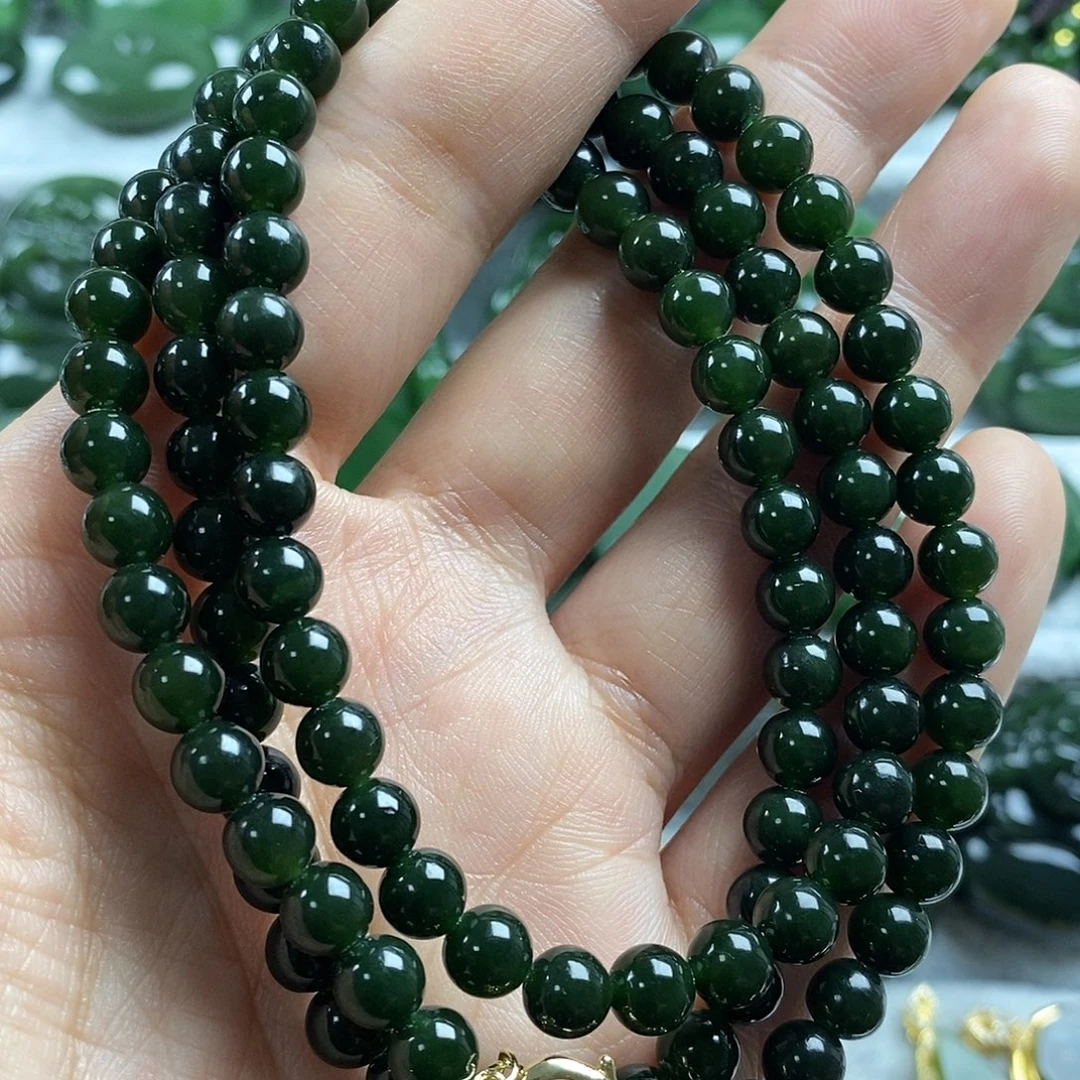 和田玉（碧玉）未镶嵌颈饰6mm