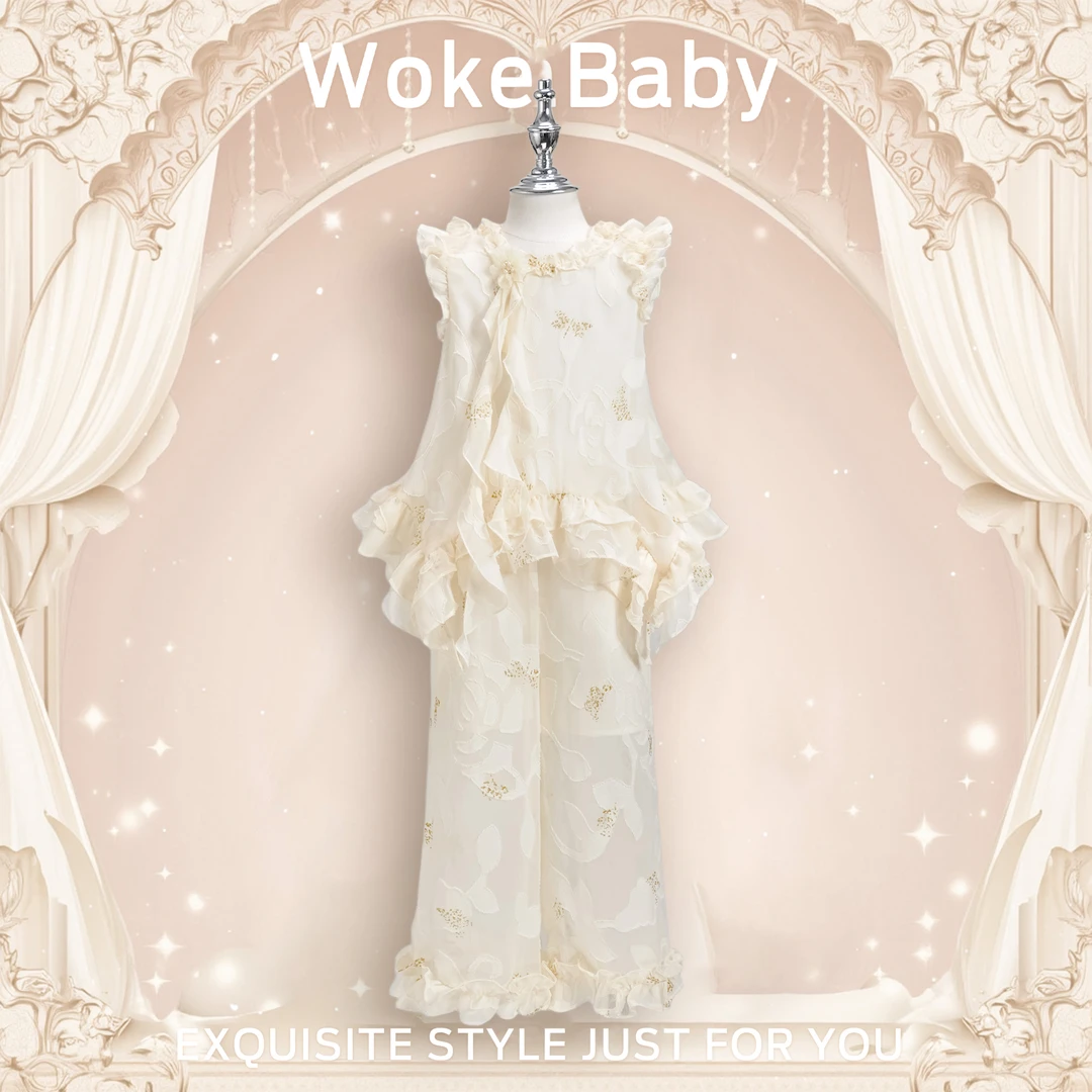 女童夏季中大童上衣中领套头汉服裤子M5718