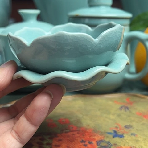 汝瓷莲花精品茶漏