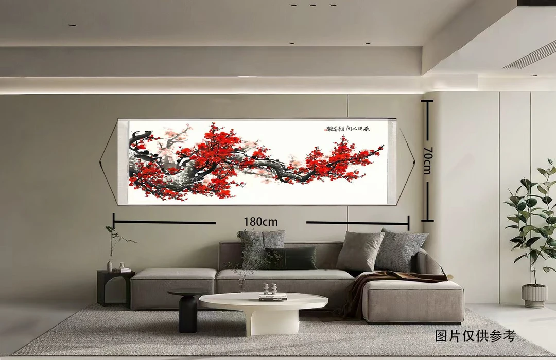 《春满人间》横幅卷轴挂画180CM*70CM适合客厅装饰