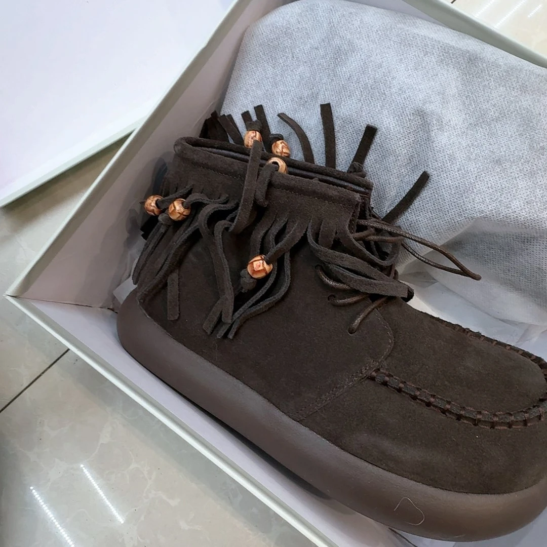 美***乐羊剖层皮革39码流苏