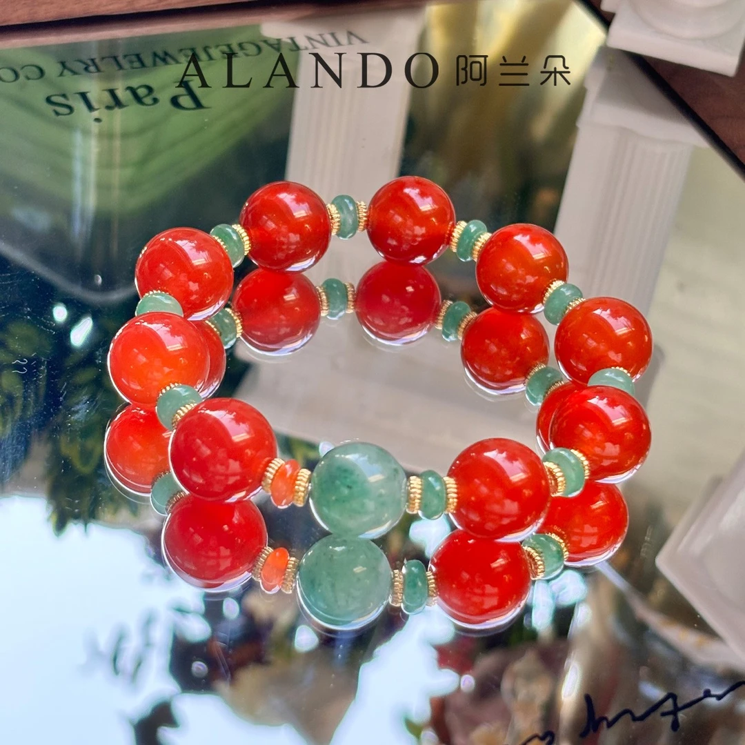 Alando 高货-橘子红了 玛瑙手串 k23-2（15-16m）