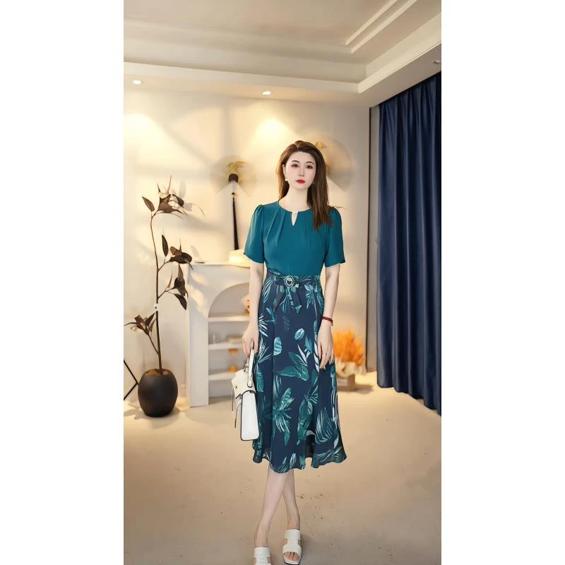 时尚简约显瘦气质时尚夏季优雅休闲连衣裙 C2001