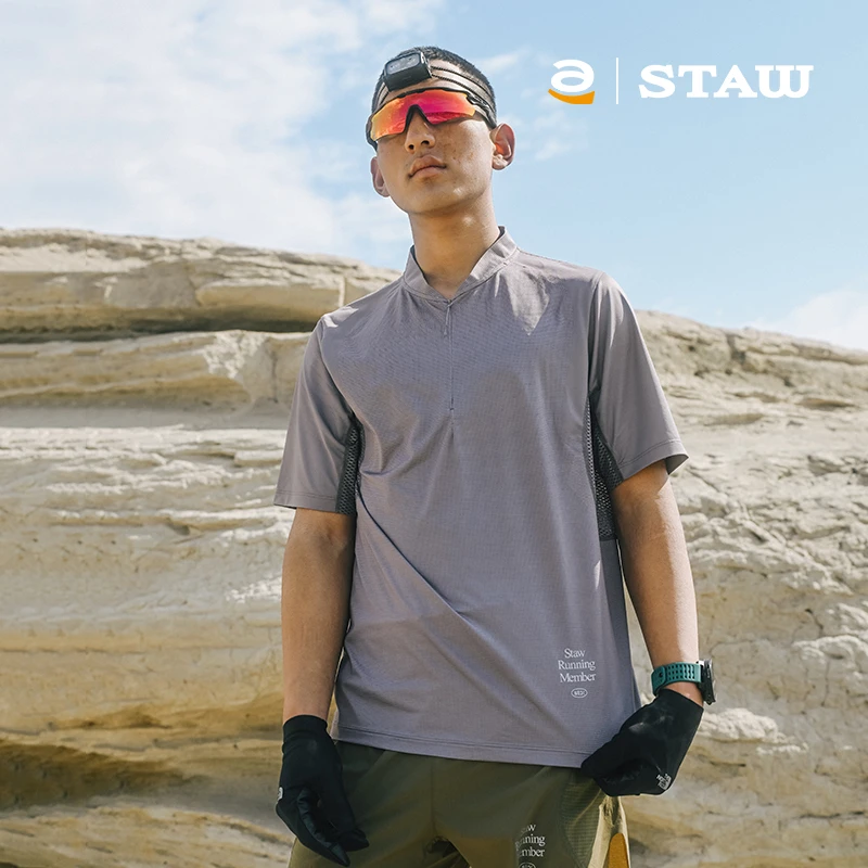STAW世拓【达人】TRAIL越野分区散热短袖跑步UPF50+亲肤网眼透气T恤