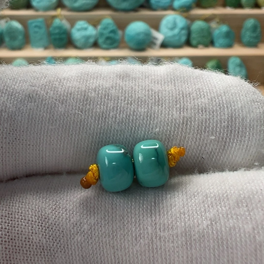未镶嵌绿松石老型对珠7mm
