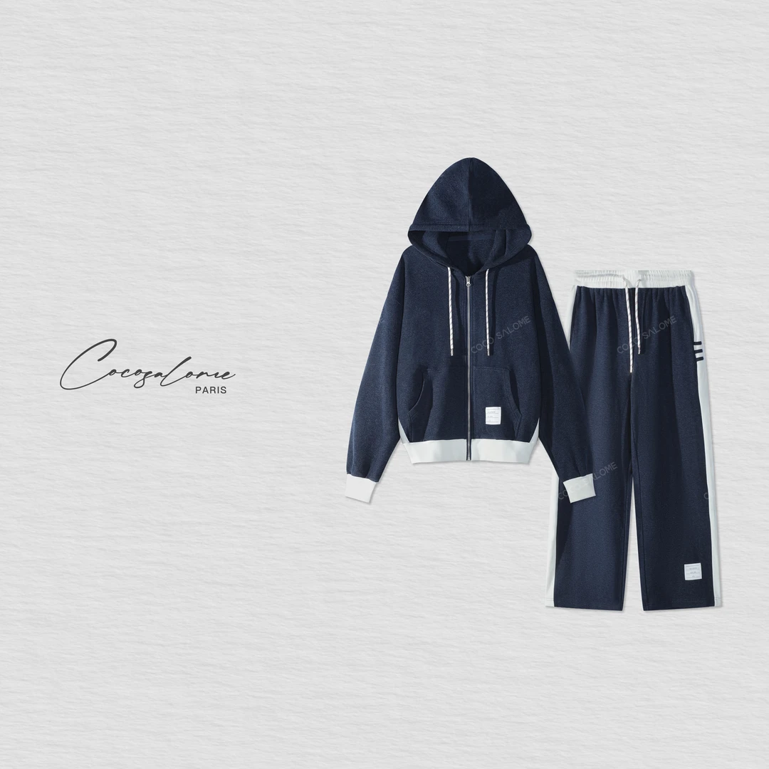 韩彬彬"星辰"天丝+绵羊毛城市运动风休闲百搭外套长裤组合671Z-4