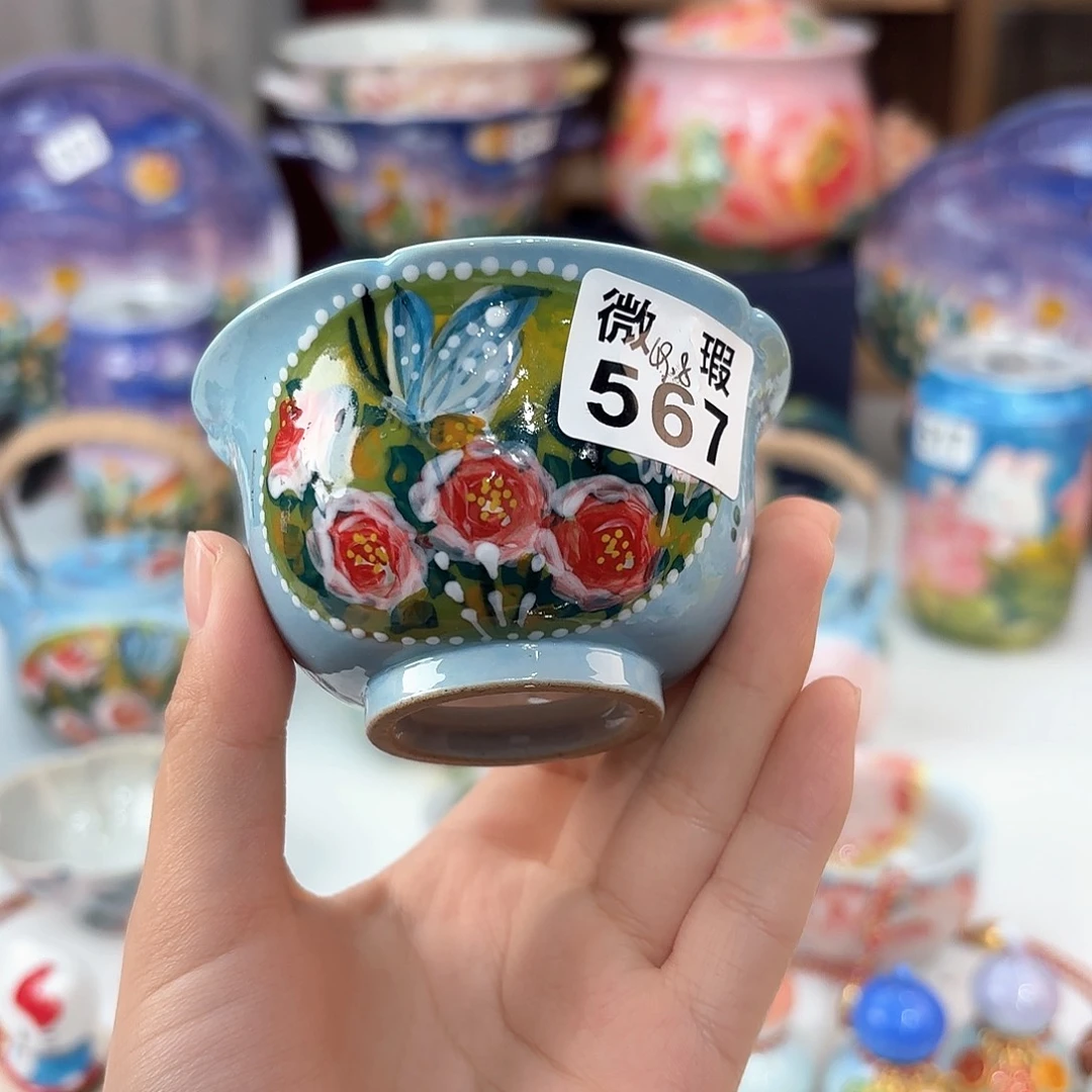 景德镇手绘高温釉下彩陶瓷茶具