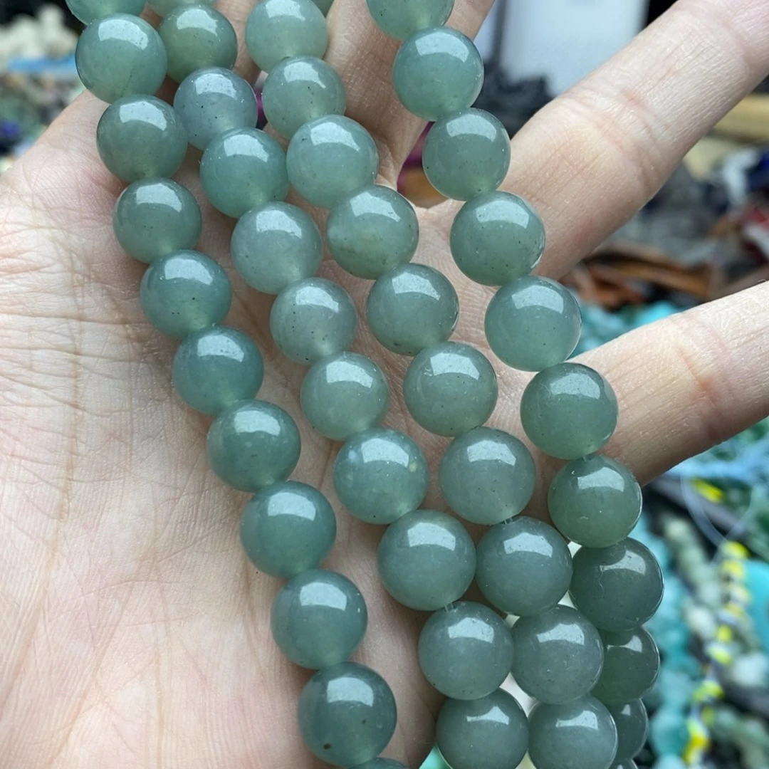 玛瑙/玉髓未镶嵌珠宝半成品一条10mm蓝水玉髓Q308