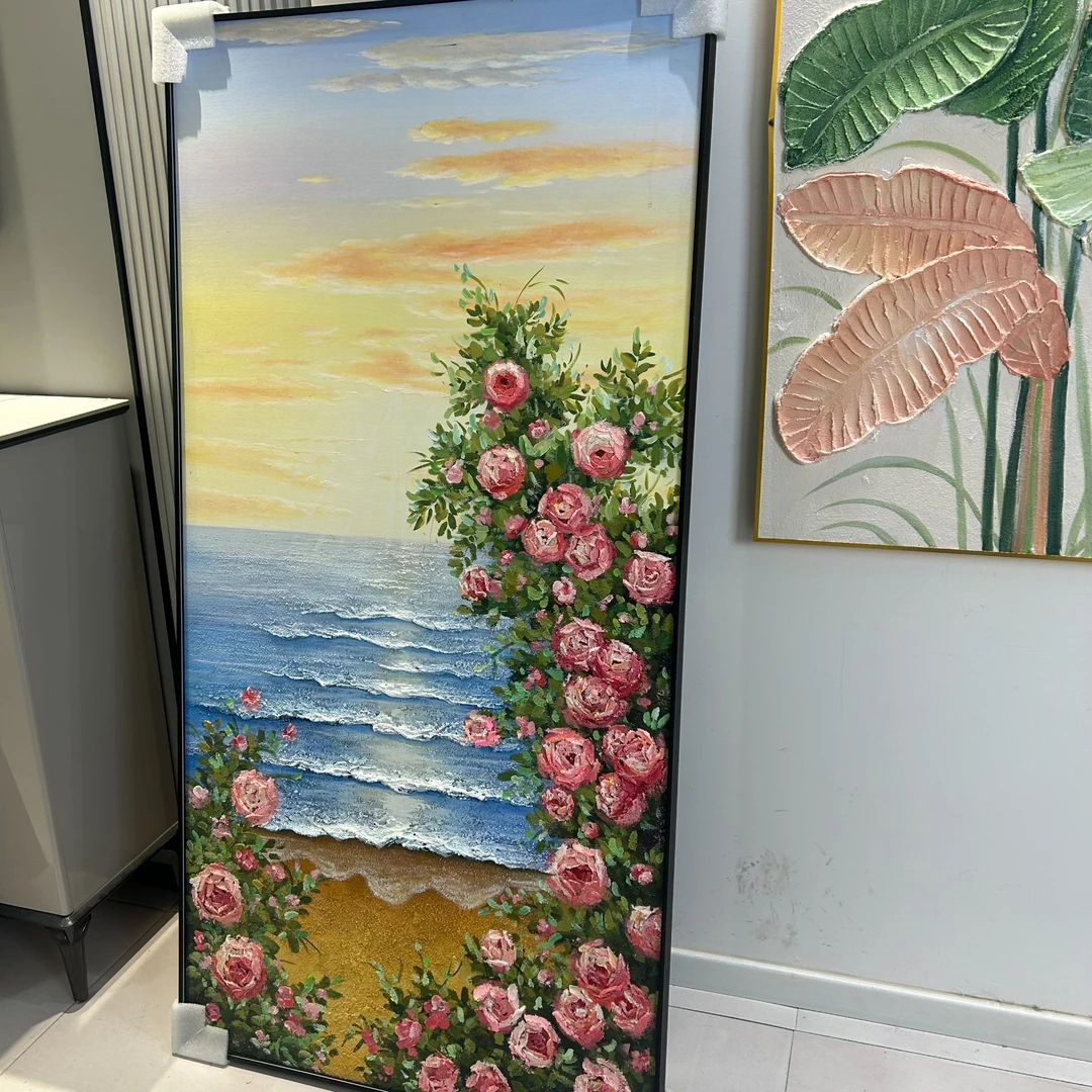 海边玫瑰 手工装修画
