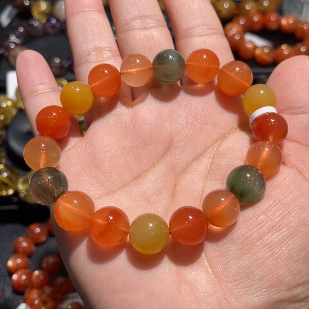 水晶手链未镶嵌福禄寿彩兔毛11mm