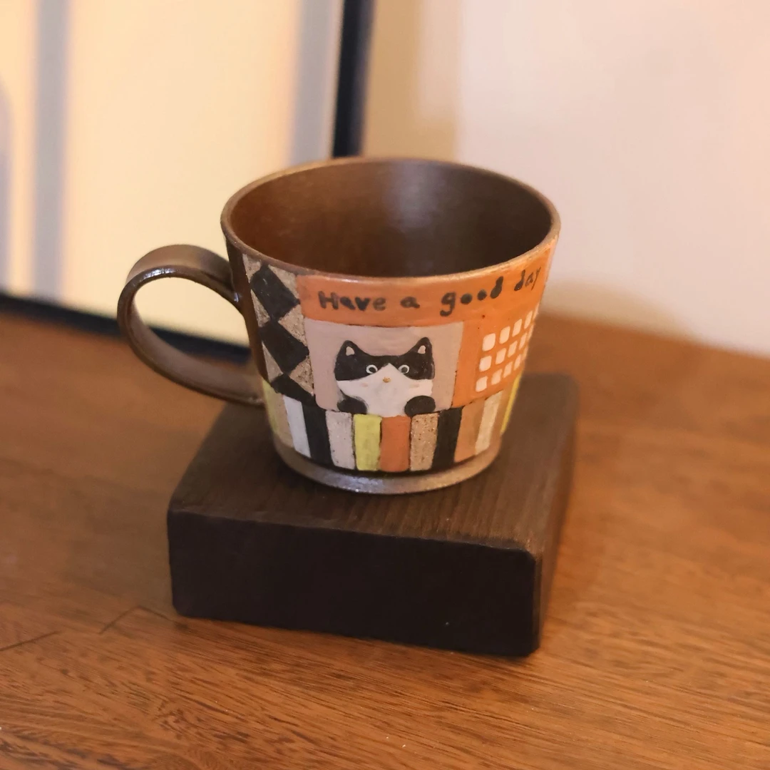 紫砂卡通咖啡杯单耳0440