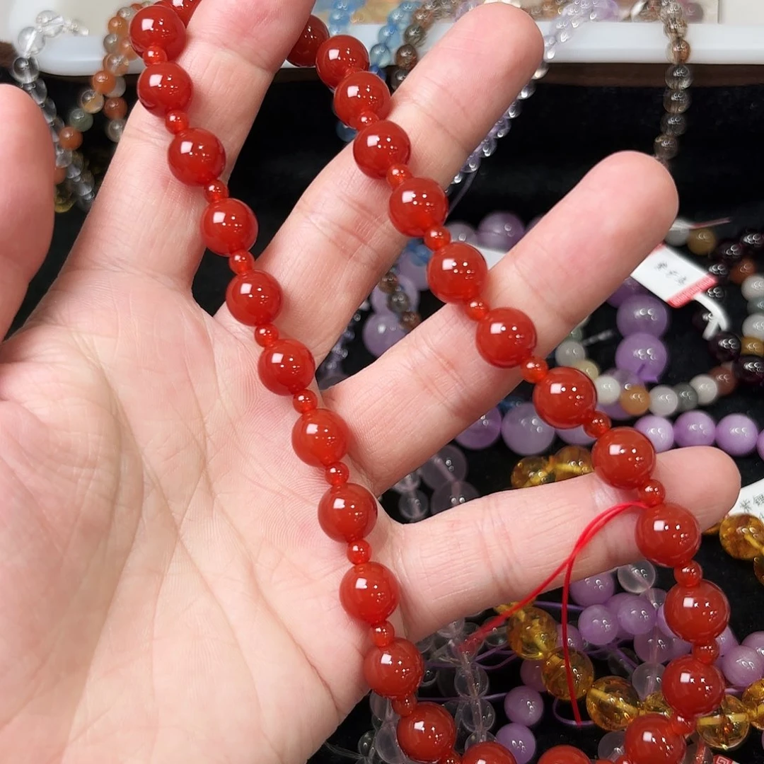 水晶未镶嵌手串红玛瑙