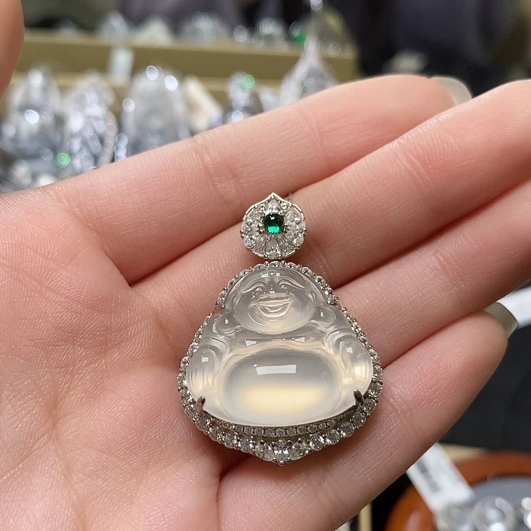 石英质玉颈饰银S925镶嵌小**姐琳@@29744