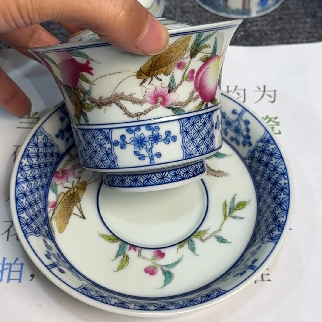 瓷杯子当代仿古精品全手工