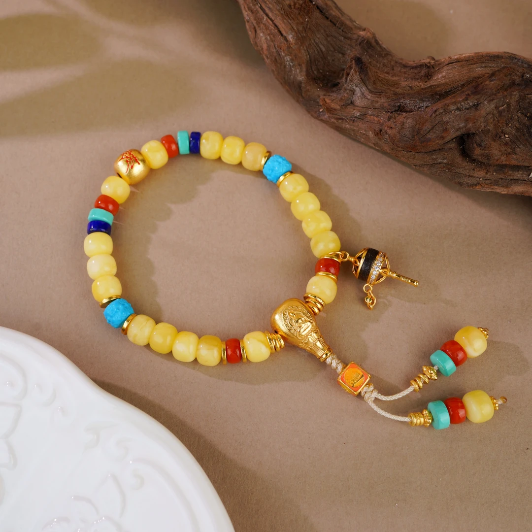 【龙措出品】A02893琥珀白花老型珠手串多样性发一