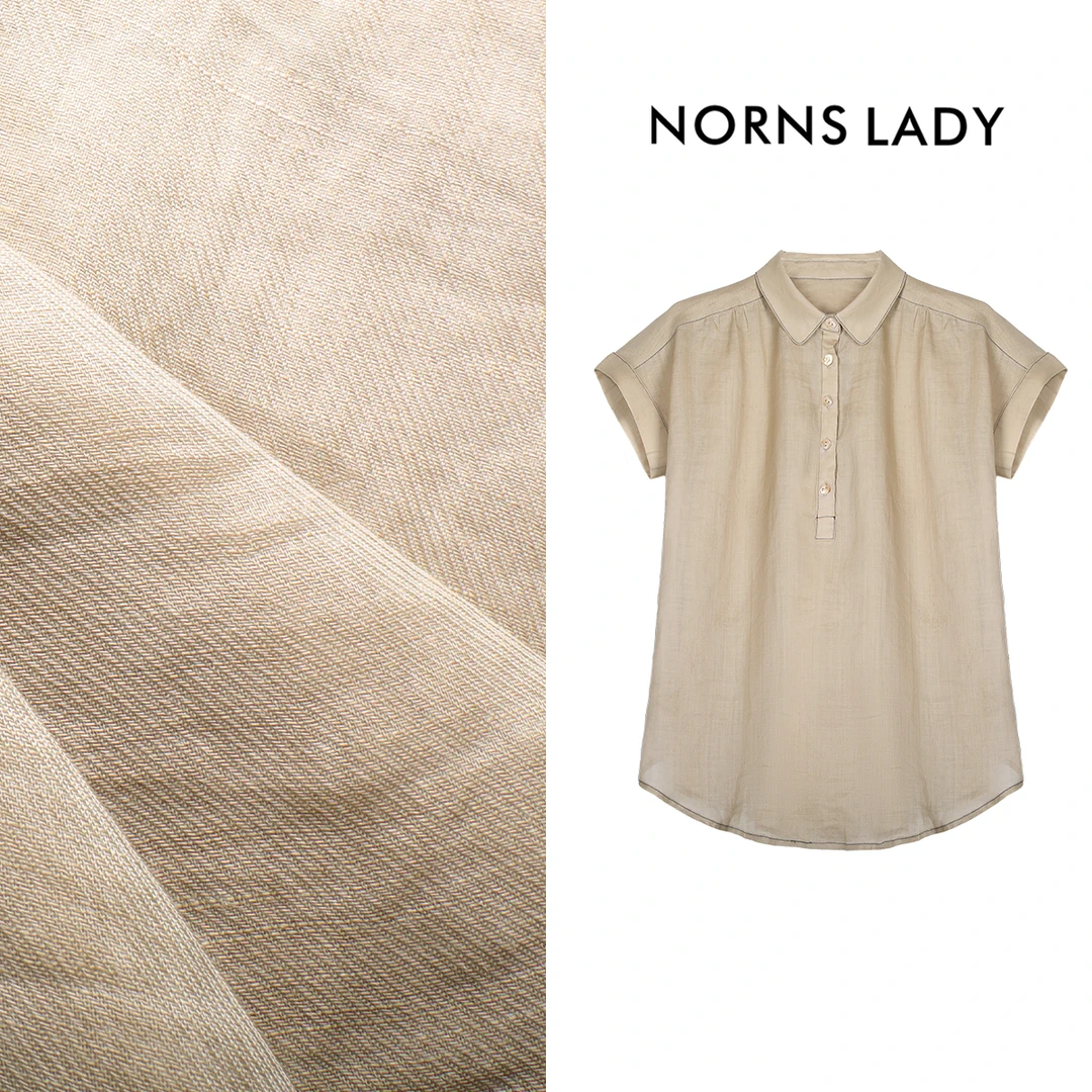 NORNS LADY诺恩 苎麻短袖凉感T恤夏季气质显瘦时尚 T25SM51349