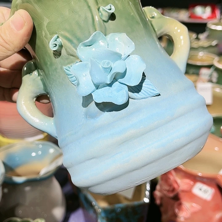 瓷片花盆多肉艺术品植物