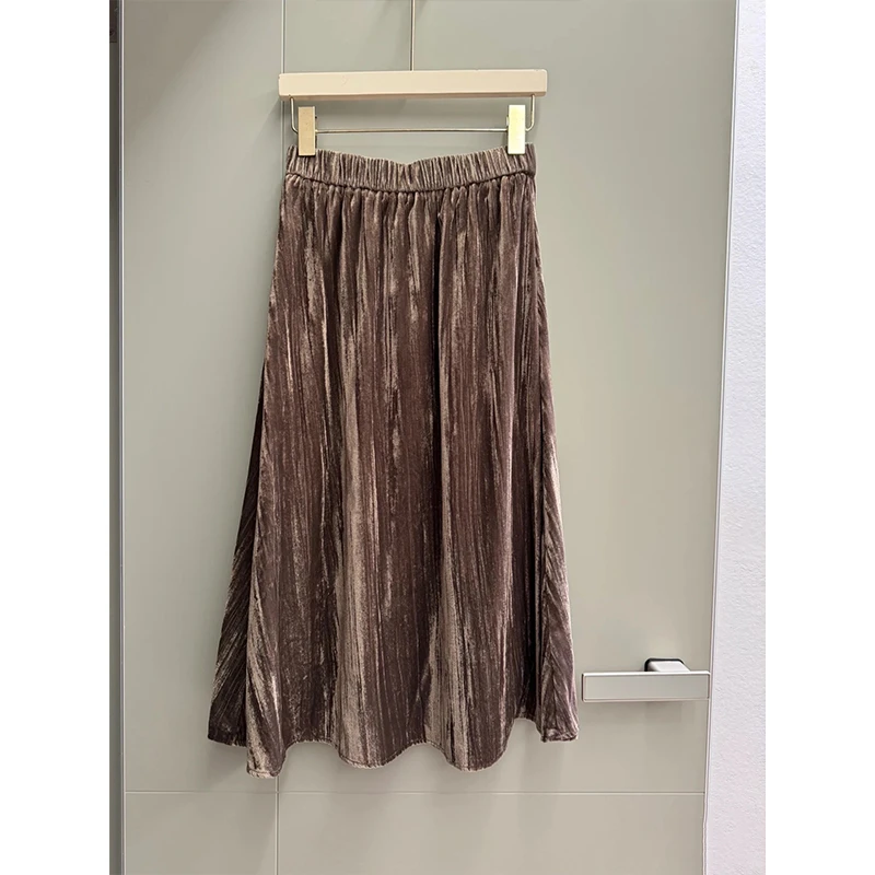 原厂孤品特价清！法国金丝绒半身裙R501