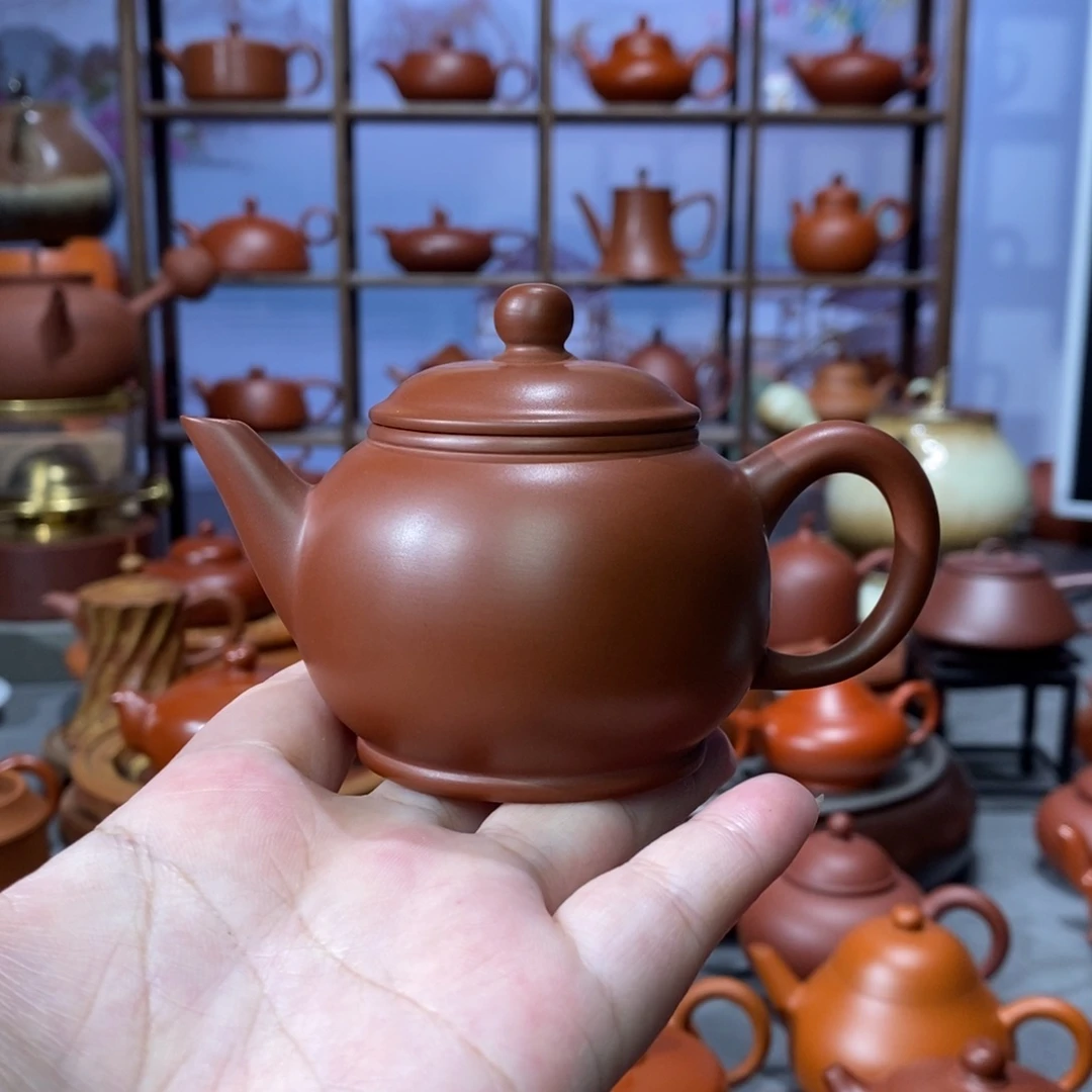 茶壶紫砂章淑煌朱泥水平壶105