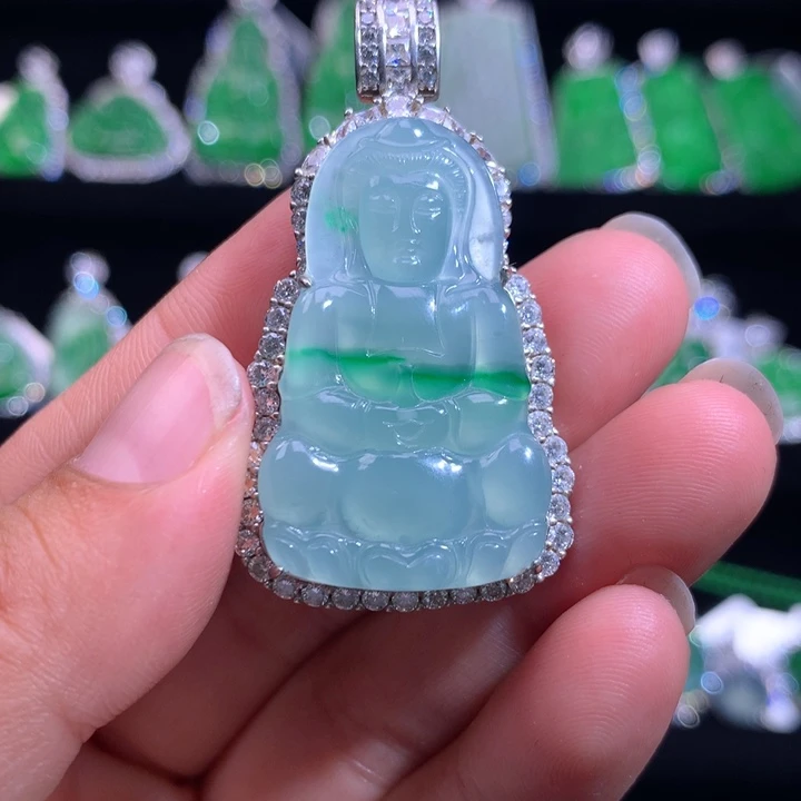 【闪购商品】颈饰银S925镶嵌翡翠天然翡翠