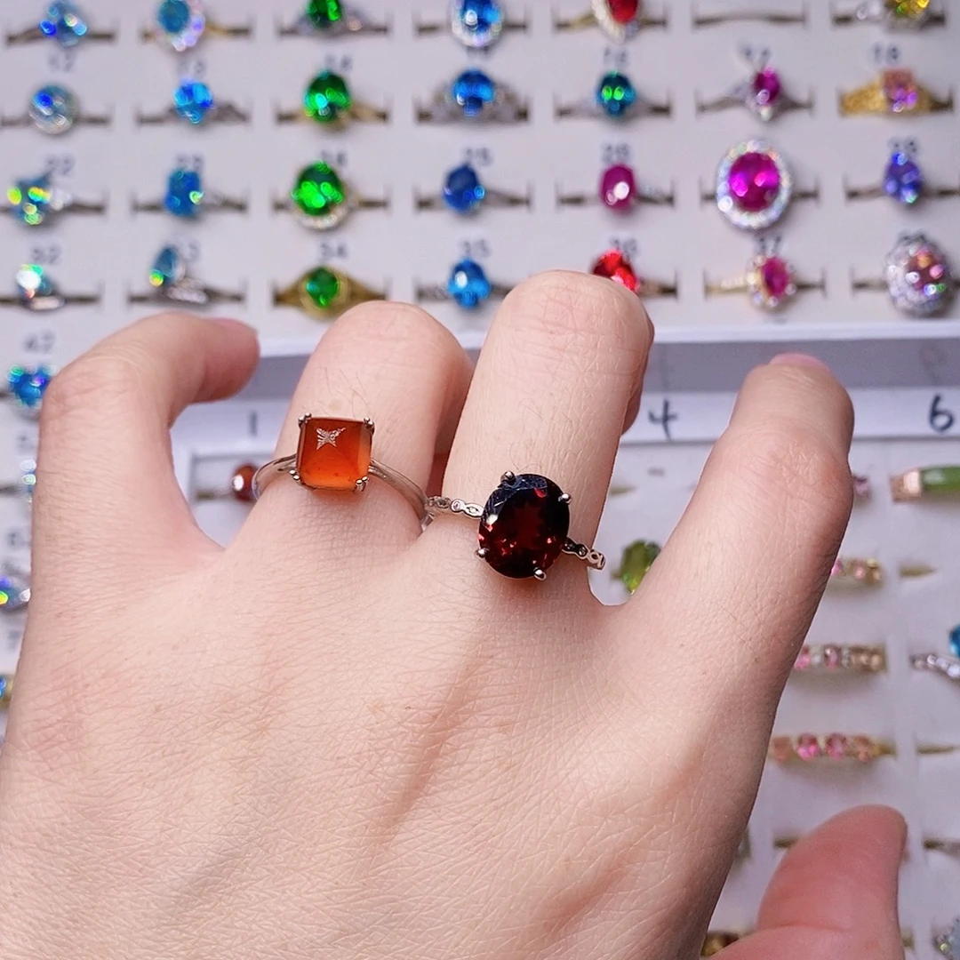 ****啊蓝宝石银S925镶嵌戒指定制不退