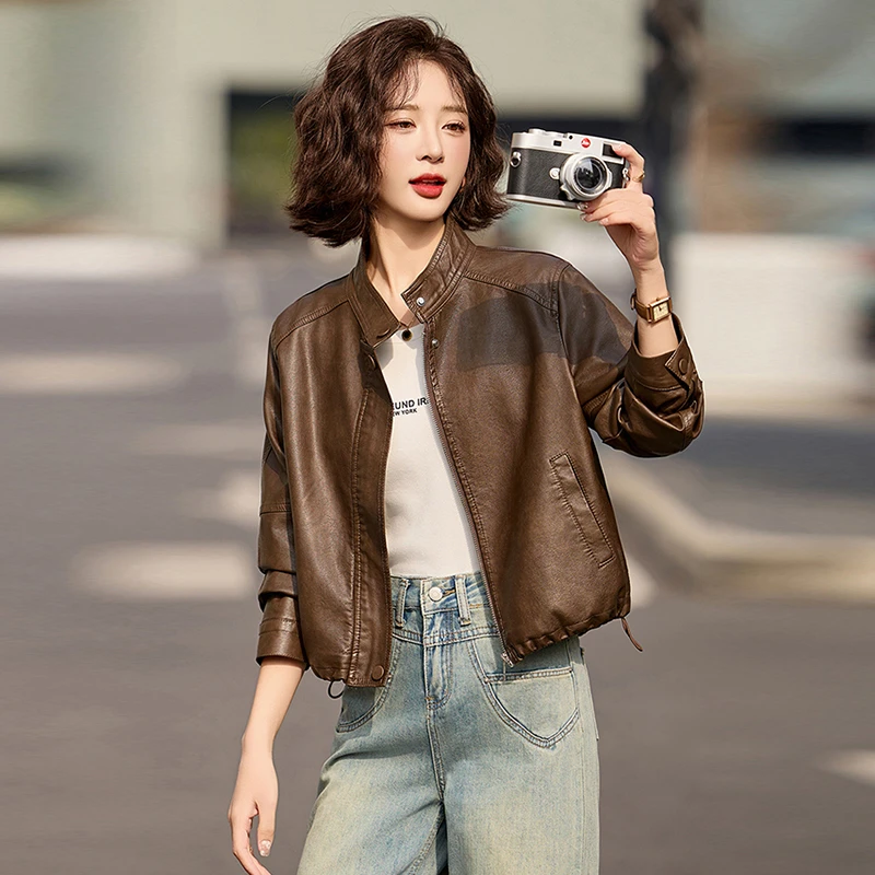 高档气质皮衣外套女款爆款2025新款穿搭皮夹克秋装皮褂子小个子