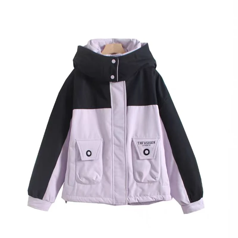 冬装新款羽绒服冲锋衣外套绒衣中长004款