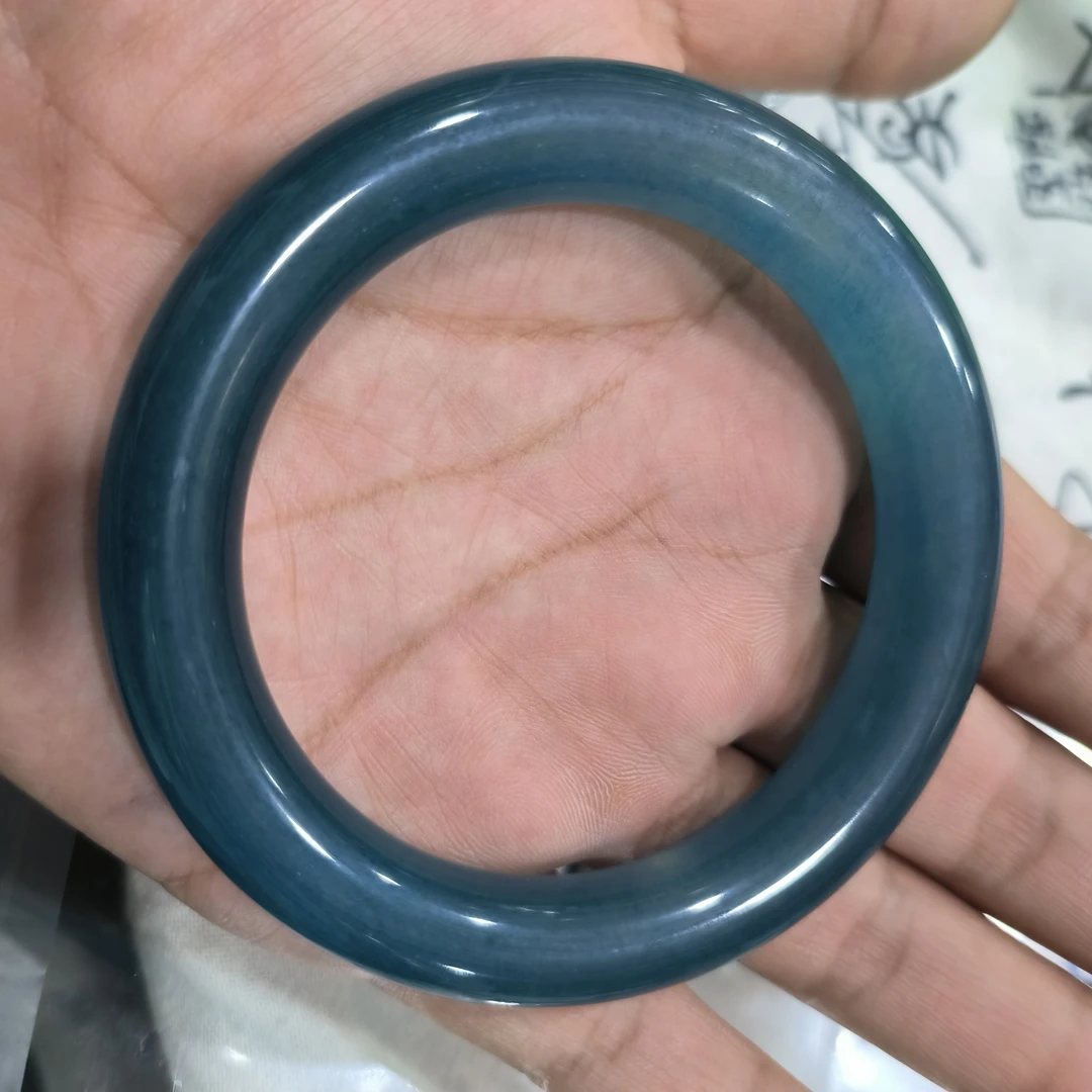 1365号精品老蓝水胖圆条手镯