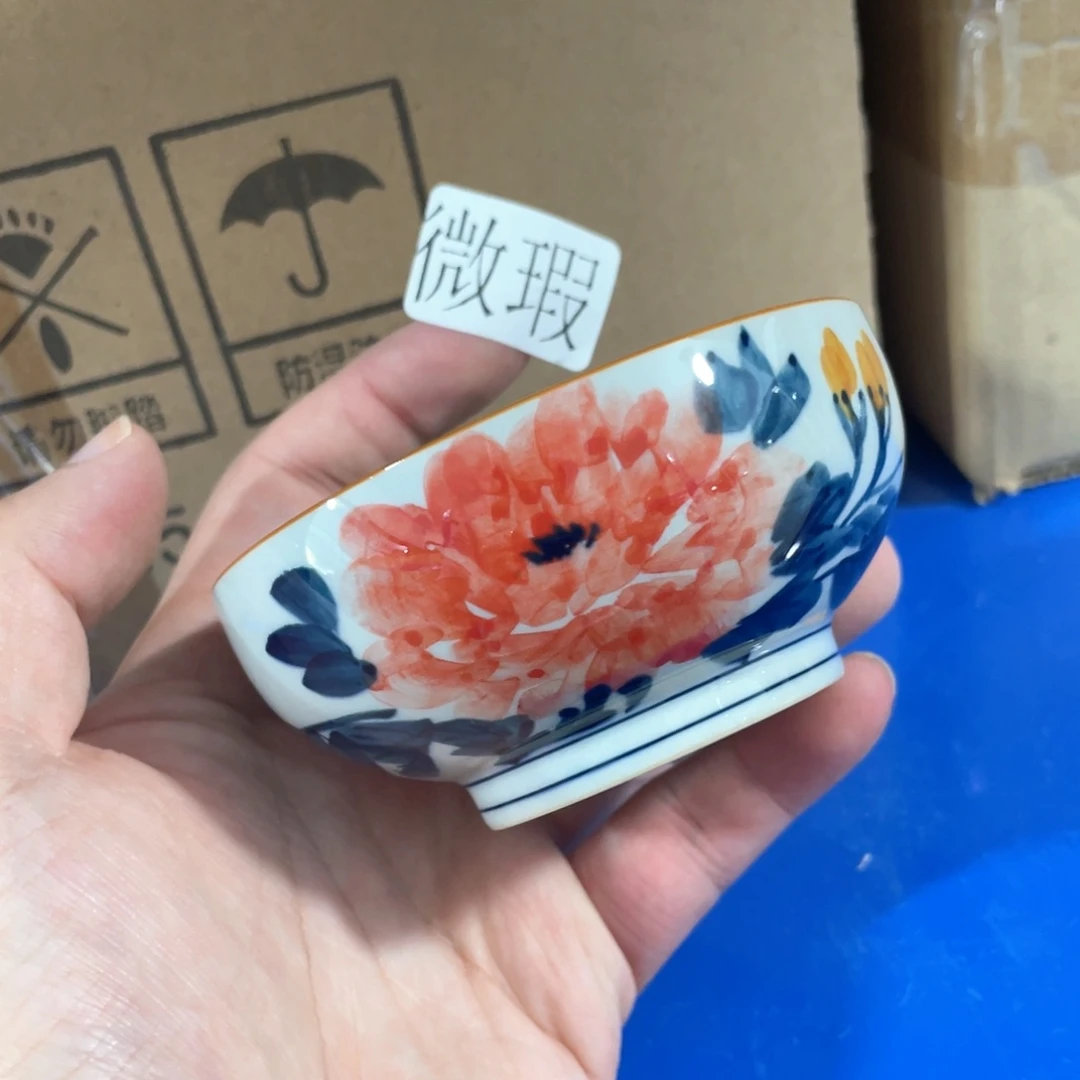 釉下手绘茶具微瑕